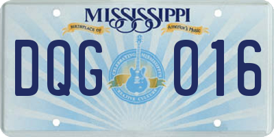 MS license plate DQG016
