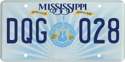 MS license plate DQG028