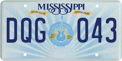 MS license plate DQG043