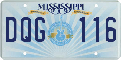 MS license plate DQG116