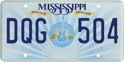 MS license plate DQG504