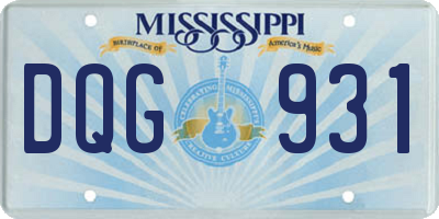 MS license plate DQG931