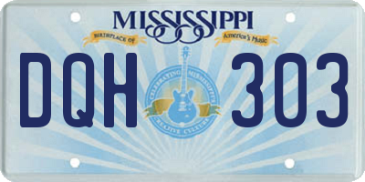 MS license plate DQH303