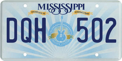 MS license plate DQH502