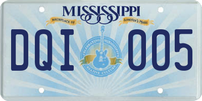 MS license plate DQI005