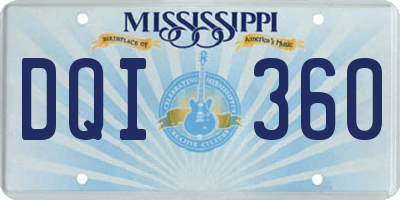MS license plate DQI360