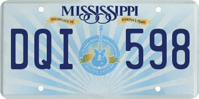 MS license plate DQI598