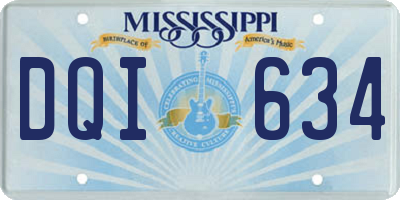 MS license plate DQI634