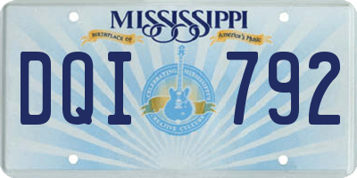 MS license plate DQI792
