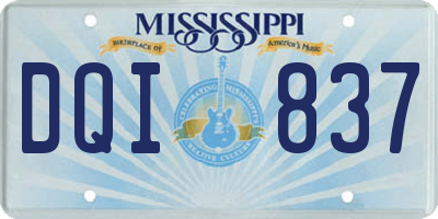 MS license plate DQI837