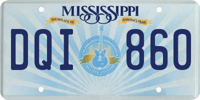 MS license plate DQI860