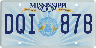 MS license plate DQI878