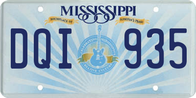 MS license plate DQI935
