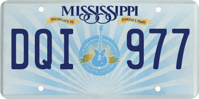 MS license plate DQI977