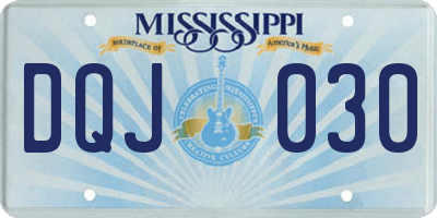 MS license plate DQJ030