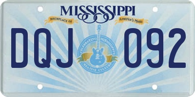 MS license plate DQJ092