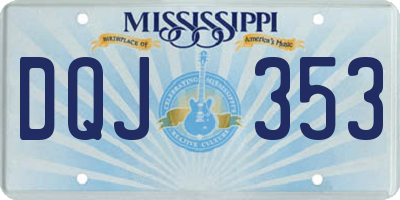 MS license plate DQJ353