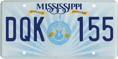MS license plate DQK155