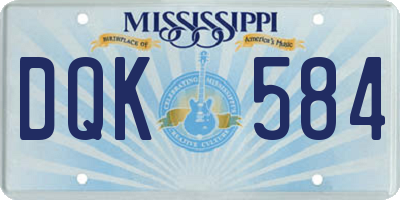 MS license plate DQK584