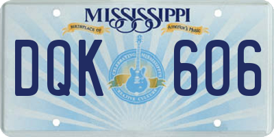 MS license plate DQK606