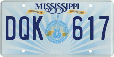 MS license plate DQK617