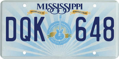 MS license plate DQK648