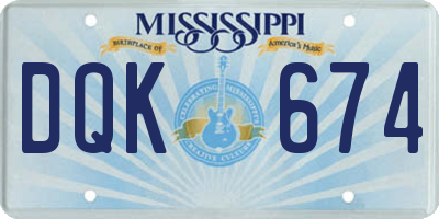 MS license plate DQK674