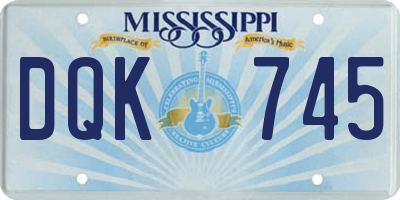 MS license plate DQK745