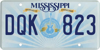 MS license plate DQK823