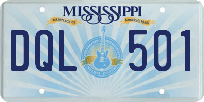 MS license plate DQL501