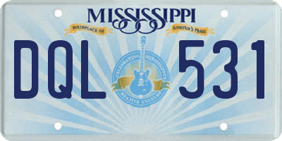 MS license plate DQL531
