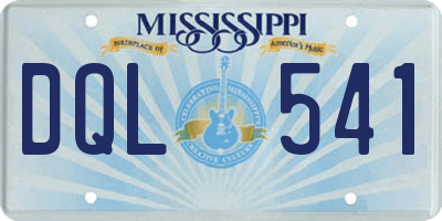 MS license plate DQL541