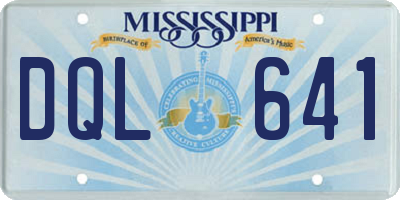 MS license plate DQL641
