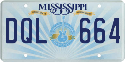 MS license plate DQL664