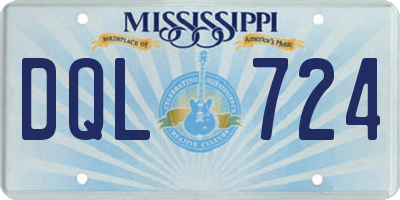 MS license plate DQL724