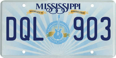 MS license plate DQL903