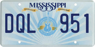 MS license plate DQL951