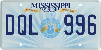 MS license plate DQL996