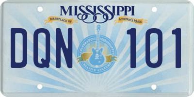 MS license plate DQN101