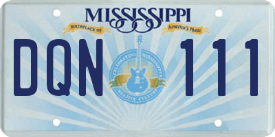 MS license plate DQN111