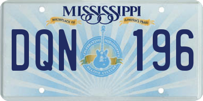MS license plate DQN196