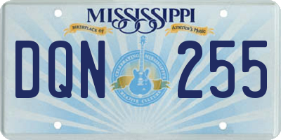 MS license plate DQN255