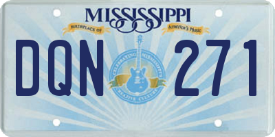 MS license plate DQN271