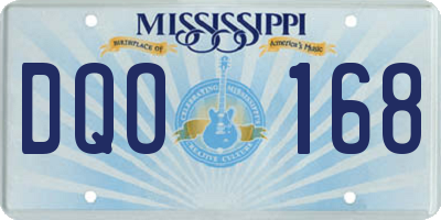MS license plate DQO168