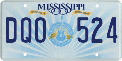 MS license plate DQO524