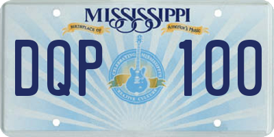 MS license plate DQP100