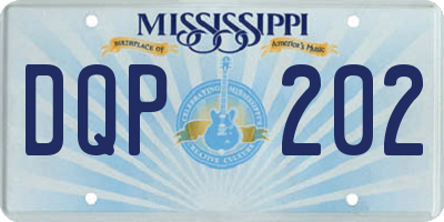 MS license plate DQP202