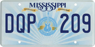 MS license plate DQP209