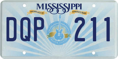 MS license plate DQP211