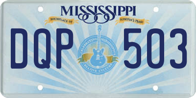 MS license plate DQP503